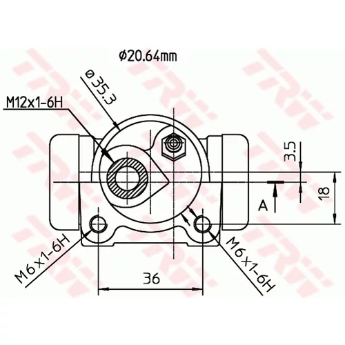 Brzdový valček kolesa TRW BWF170 - obr. 1