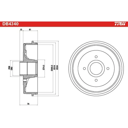 Brzdový bubon TRW DB4340 - obr. 1