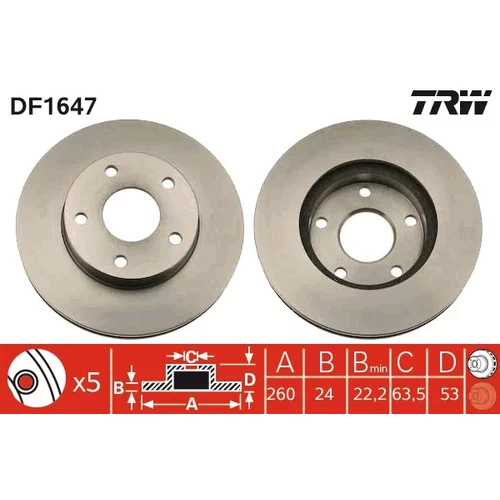 Brzdový kotúč TRW DF1647