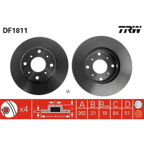 Brzdový kotúč TRW DF1811