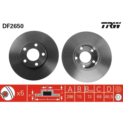 Brzdový kotúč DF2650 /TRW/