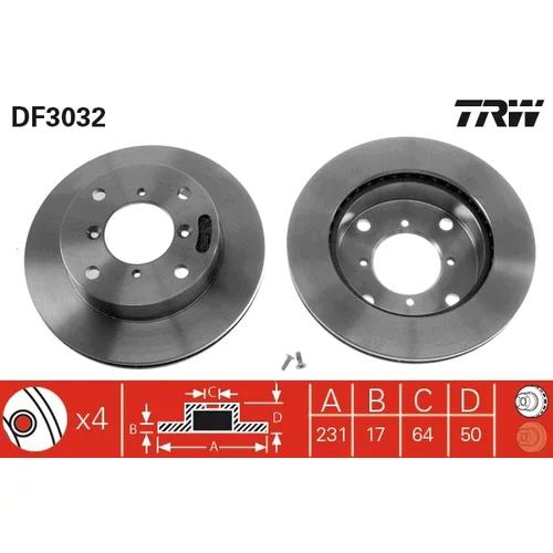 Brzdový kotúč TRW DF3032