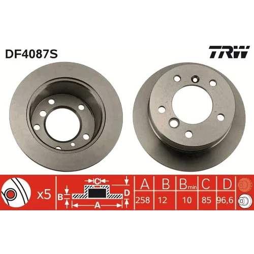 Brzdový kotúč DF4087S /TRW/