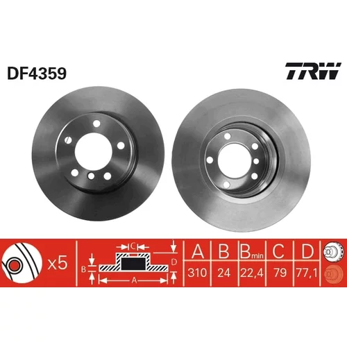 Brzdový kotúč TRW DF4359