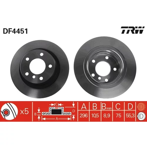 Brzdový kotúč TRW DF4451