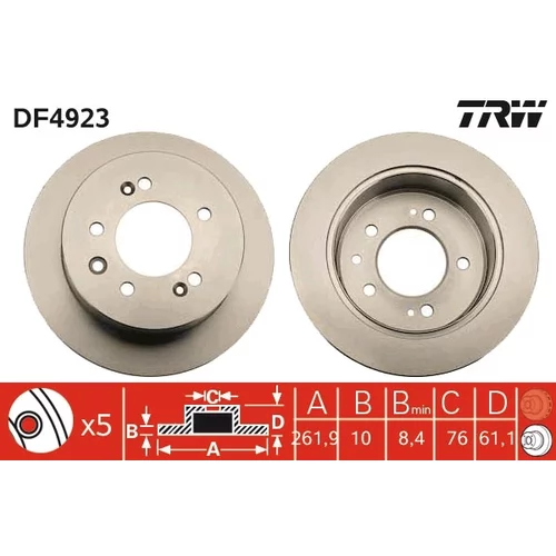 Brzdový kotúč DF4923 /TRW/