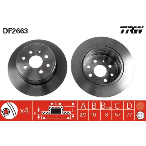 Brzdový kotúč TRW DF2663