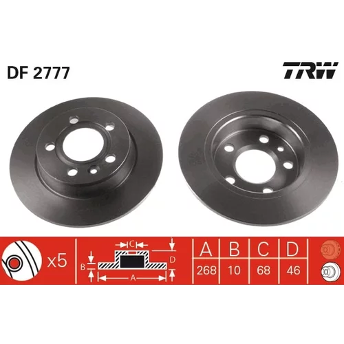 Brzdový kotúč TRW DF2777