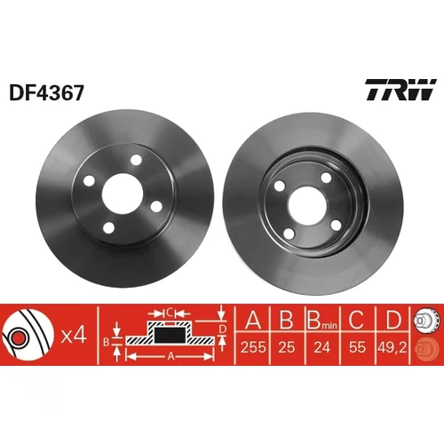 Brzdový kotúč TRW DF4367