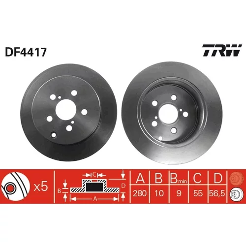 Brzdový kotúč TRW DF4417