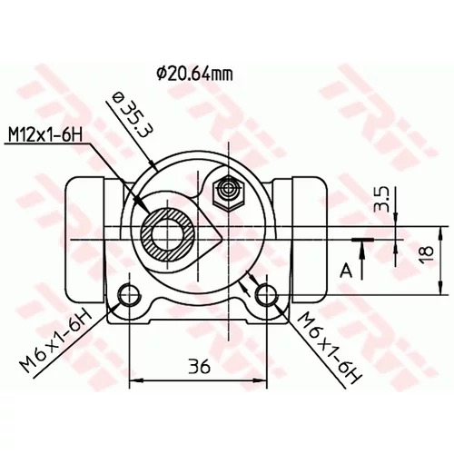 Brzdový valček kolesa TRW BWF168 - obr. 1