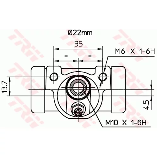 Brzdový valček kolesa TRW BWH375 - obr. 1