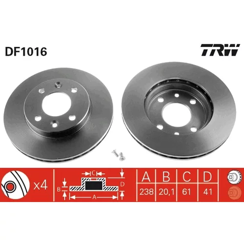 Brzdový kotúč TRW DF1016