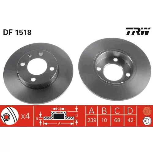 Brzdový kotúč TRW DF1518