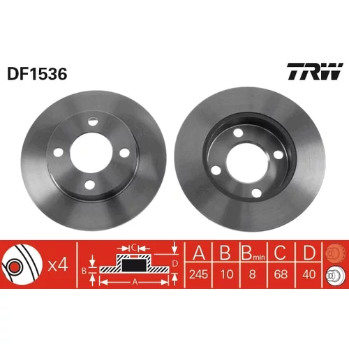 Brzdový kotúč TRW DF1536