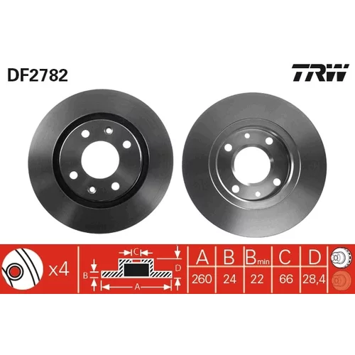 Brzdový kotúč TRW DF2782