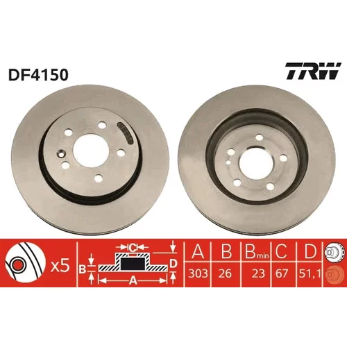 Brzdový kotúč TRW DF4150