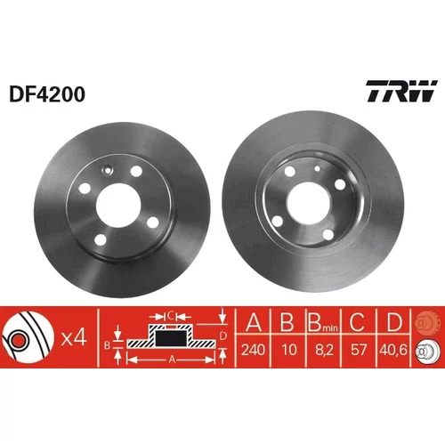 Brzdový kotúč TRW DF4200