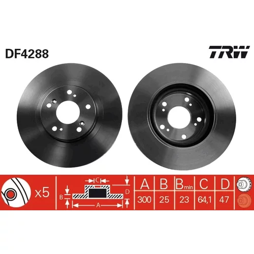 Brzdový kotúč TRW DF4288