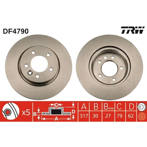 Brzdový kotúč TRW DF4790