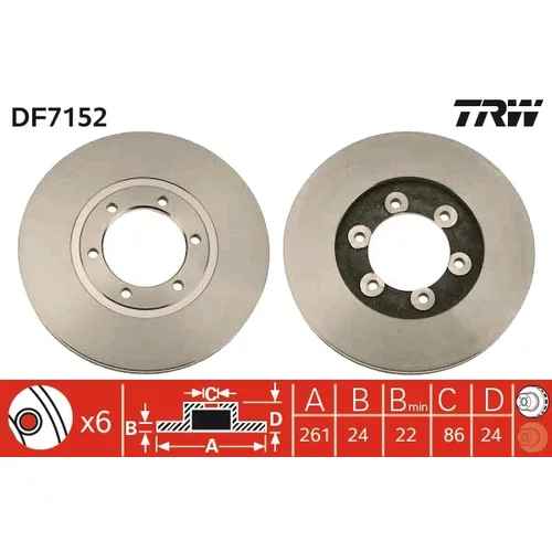 Brzdový kotúč TRW DF7152