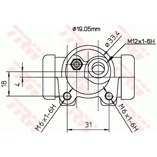 Brzdový valček kolesa TRW BWD114 - obr. 1