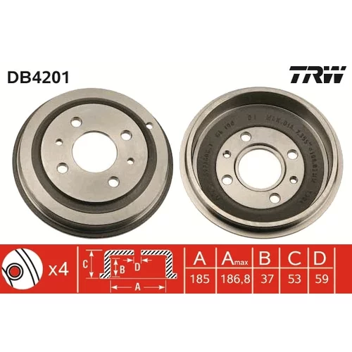 Brzdový bubon DB4201 /TRW/