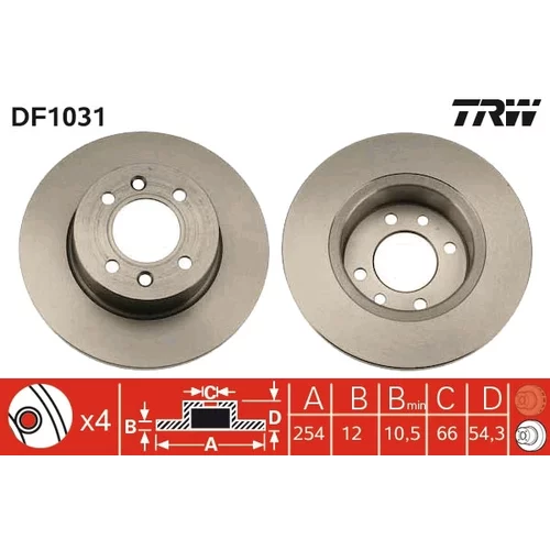 Brzdový kotúč TRW DF1031