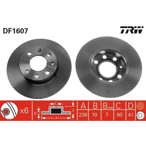 Brzdový kotúč TRW DF1607