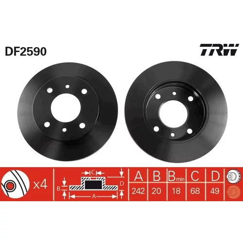 Brzdový kotúč DF2590 /TRW/