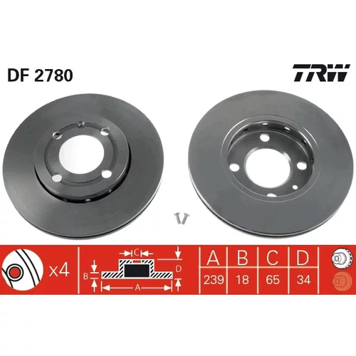 Brzdový kotúč DF2780 /TRW/