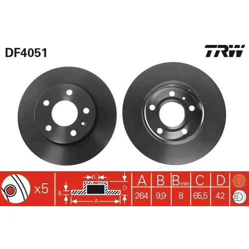 Brzdový kotúč TRW DF4051