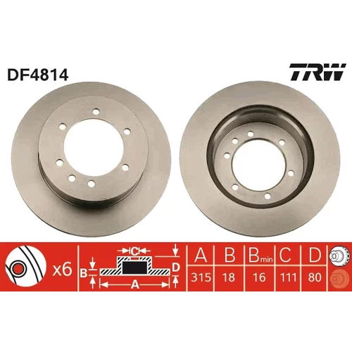 Brzdový kotúč TRW DF4814