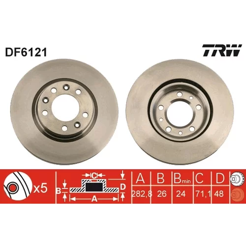 Brzdový kotúč TRW DF6121