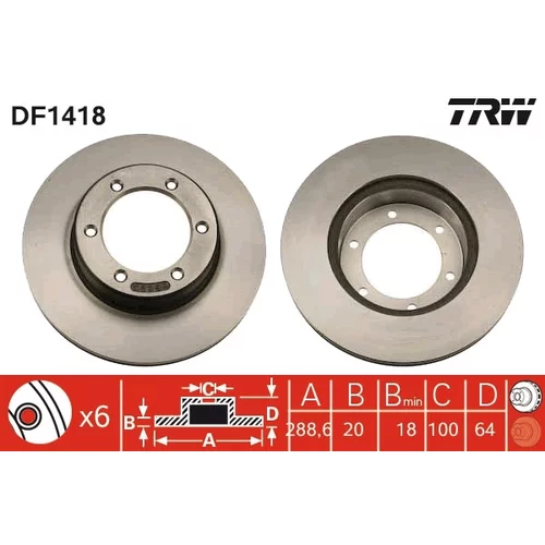 Brzdový kotúč DF1418 /TRW/