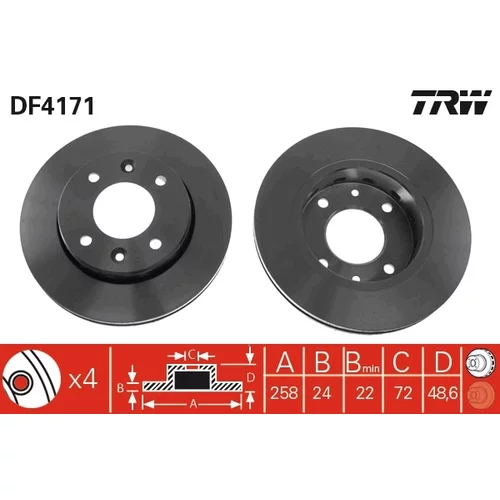 Brzdový kotúč DF4171 /TRW/