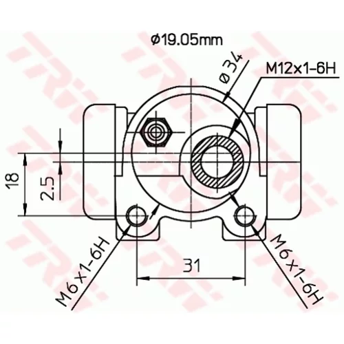 Brzdový valček kolesa TRW BWD123 - obr. 1