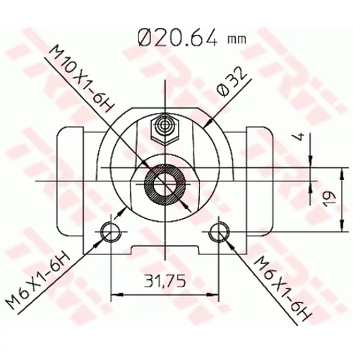 Brzdový valček kolesa TRW BWF117 - obr. 1