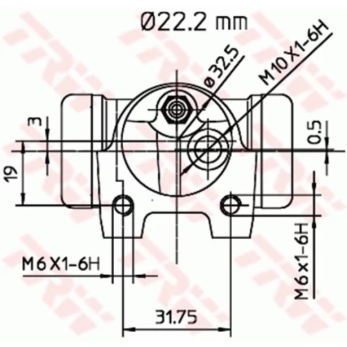 Brzdový valček kolesa TRW BWH133 - obr. 1