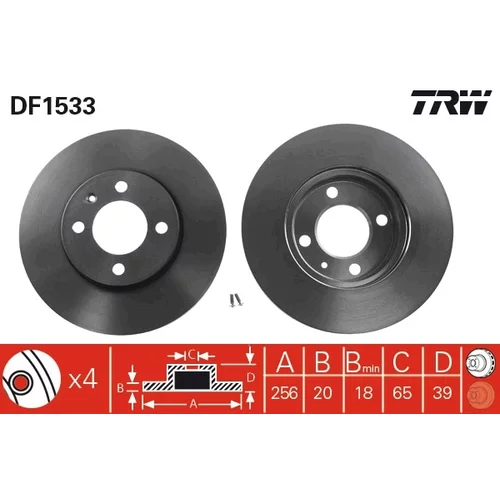 Brzdový kotúč TRW DF1533