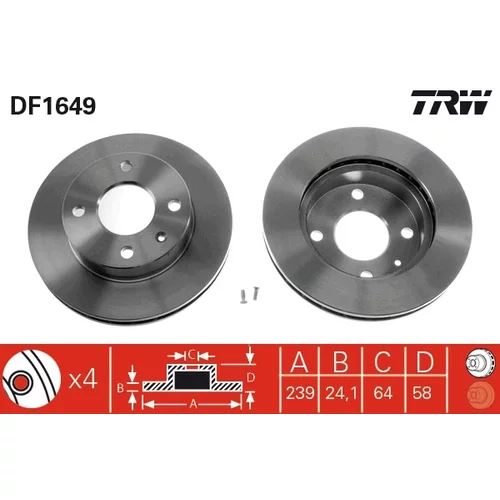 Brzdový kotúč TRW DF1649