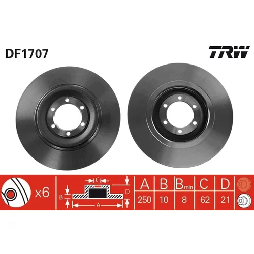 Brzdový kotúč TRW DF1707