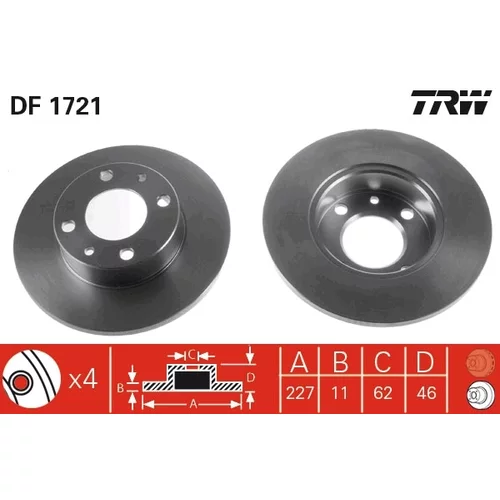 Brzdový kotúč TRW DF1721