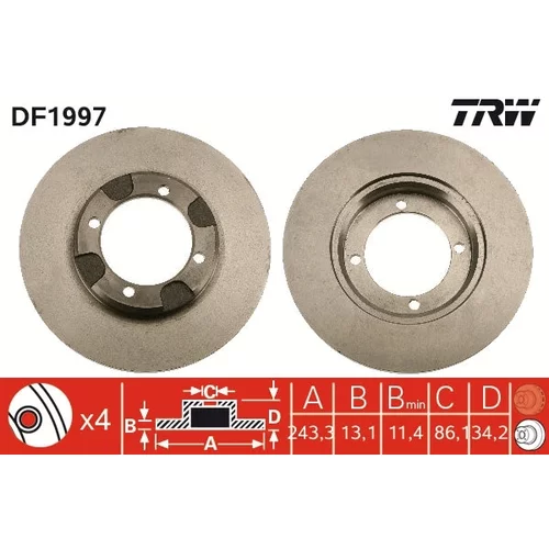 Brzdový kotúč TRW DF1997