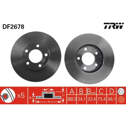 Brzdový kotúč TRW DF2678