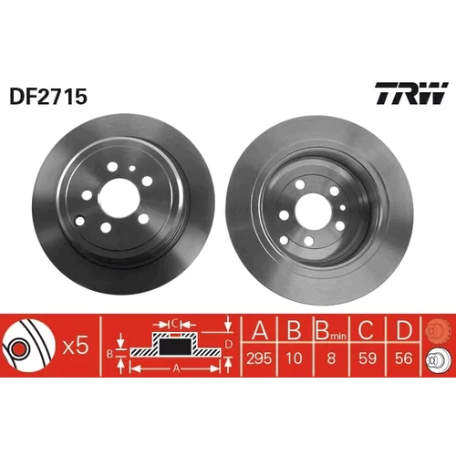 Brzdový kotúč TRW DF2715