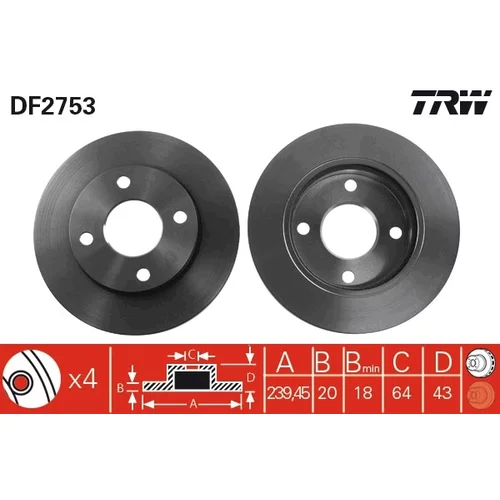 Brzdový kotúč TRW DF2753