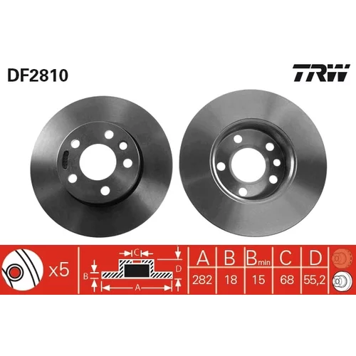 Brzdový kotúč TRW DF2810