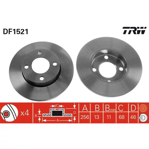 Brzdový kotúč TRW DF1521