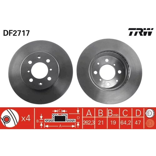 Brzdový kotúč DF2717 /TRW/